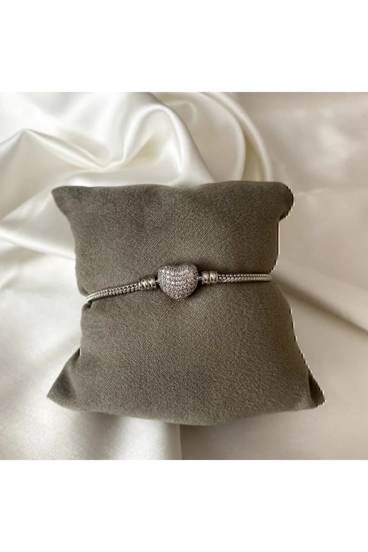 Silver Kalp Model Charm Pandora Çelik Bileklik